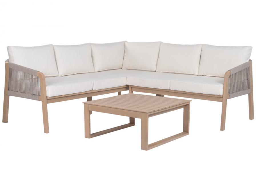 SOFA SET 2 ACACIA POLIESTER 200X200X68 ESQUINERO