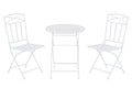 MESA SET 3 HIERRO 60X60X70 HOJAS BLANCO