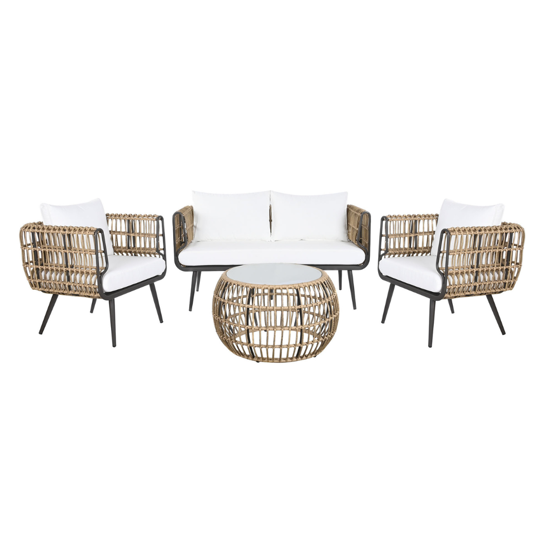 CONJUNTO SILLONES Y MESITAS RATAN