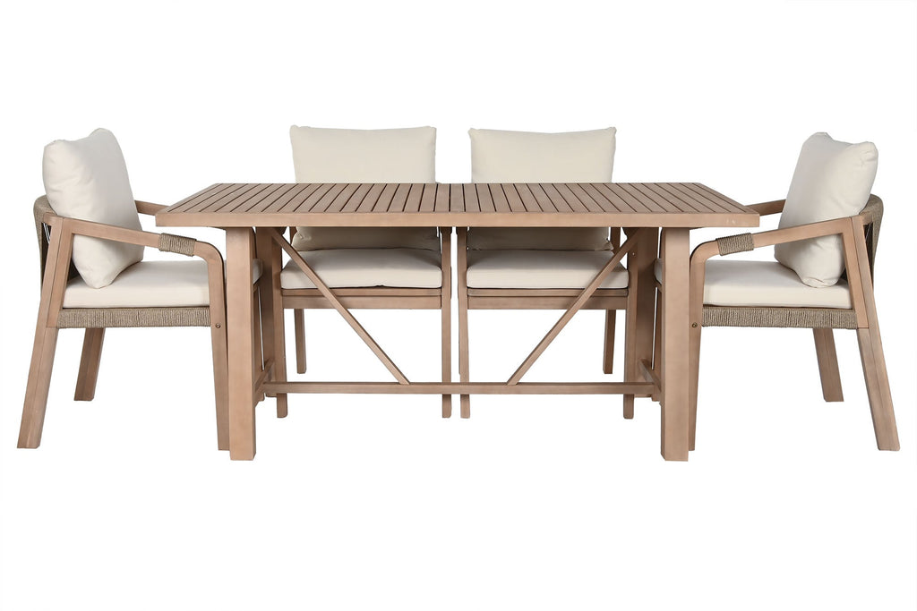 CONJUNTO MESA COMEDOR ACACIA CON 6 SILLAS