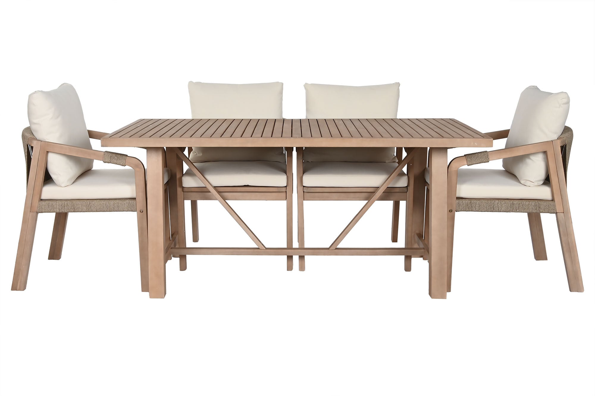 CONJUNTO MESA COMEDOR ACACIA CON 6 SILLAS