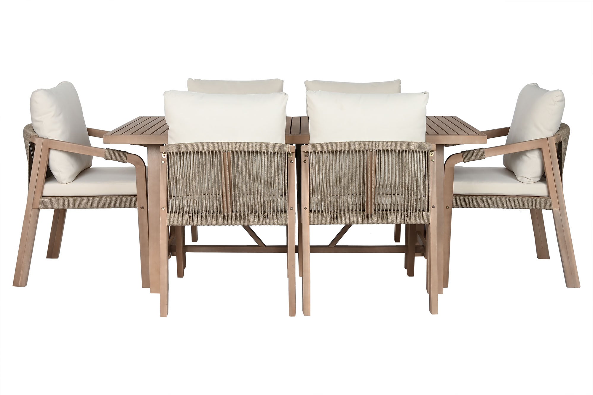 CONJUNTO MESA COMEDOR ACACIA CON 6 SILLAS